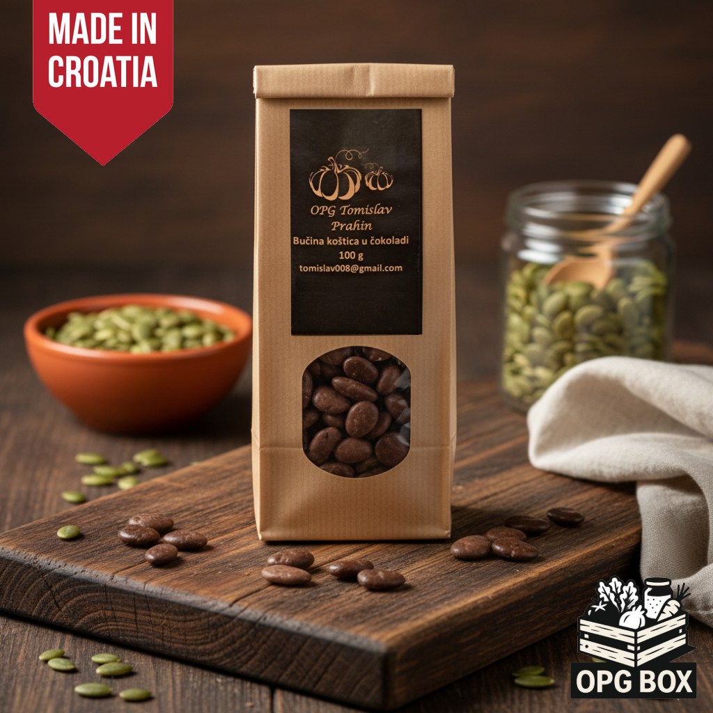 Bučine koštice u mliječnoj čokoladi, 100g